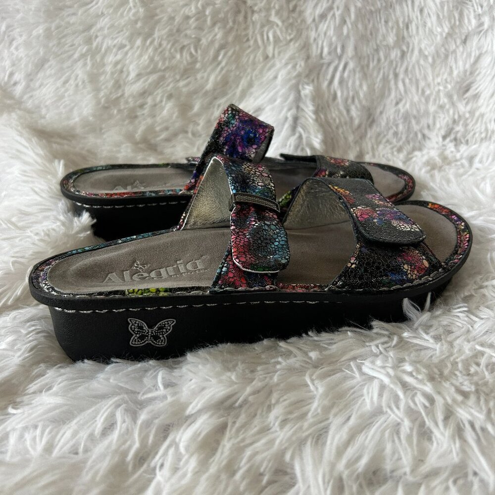 Alegria Sandals Womens 38 Double Strap Colorful Comfort Shoes Leather